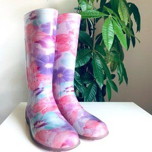 Floral Rubber Rain Boots